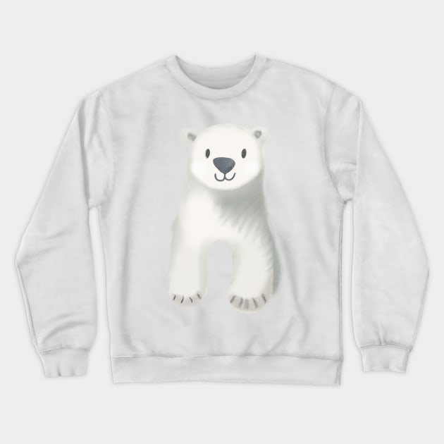 Cute Polar Bear Drawing Crewneck Sweatshirt by Play Zoo